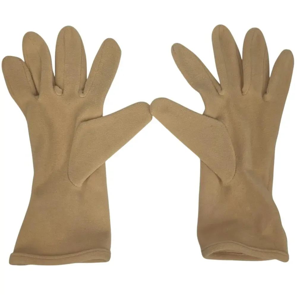 GAP WOMEN’S BUTTON‑TRIM STRETCH FLEECE GLOVES – NEUTRAL TAN – SMALL/MEDIUM